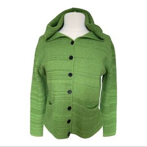 Lovely green button down cardigan with hood, size S